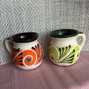 Colorful Mexican Clay Mugs